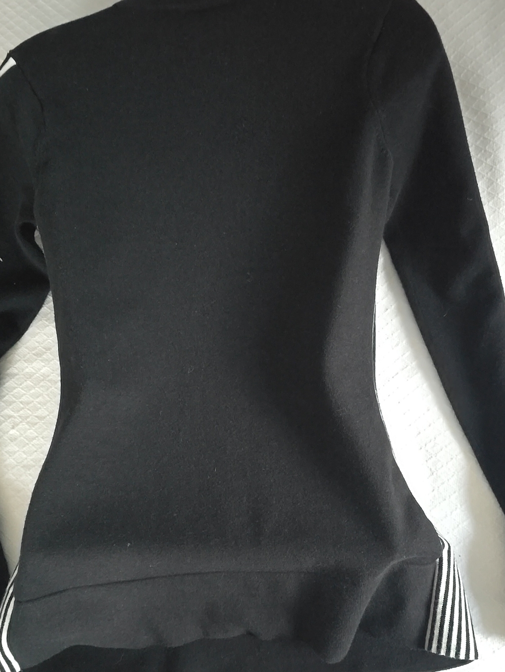 💥EA7 Emporio Armani Black V-Neck Knit Sweater Striped Sides & Sleeves L - Picture 4 of 13